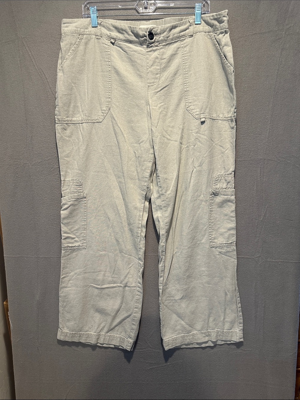 Wide Leg Utility Pants in Light Gray - Relaxed Women's Style